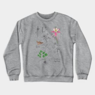 Columbine Botanical-tan Crewneck Sweatshirt